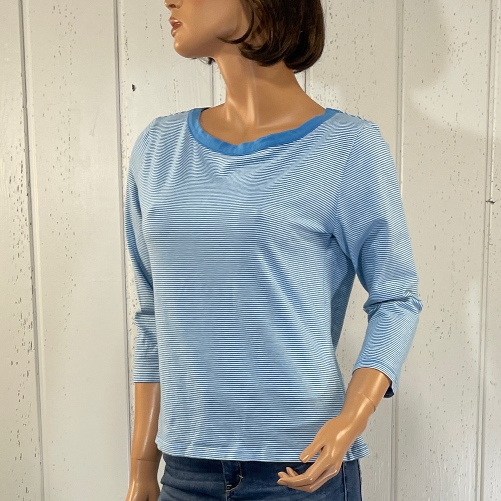 * Covington Sport Women's Striped 3/4 Long Sleeve Crew Neck Top Sz M